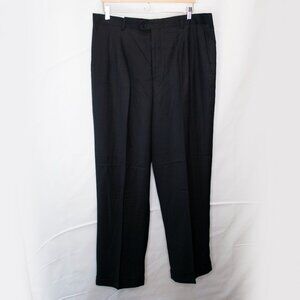 NEW Enrico Bertucci Pleated Dress Pants Mens 38 38x32 Black Cuffed Trouser Y04X